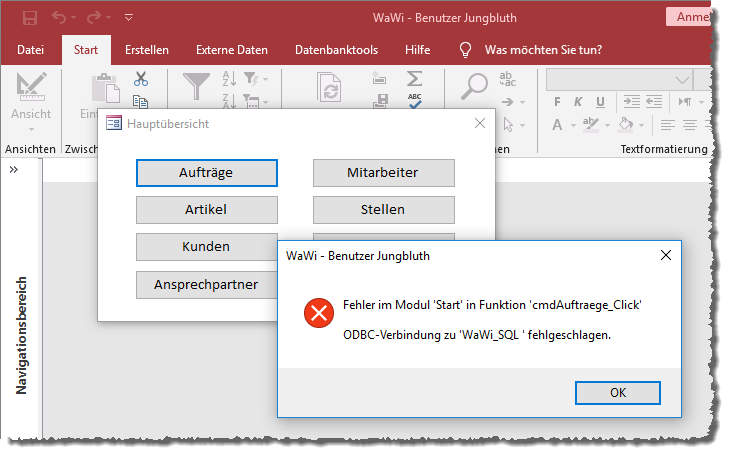 Fehlerhafter Datenzugriff in Access
